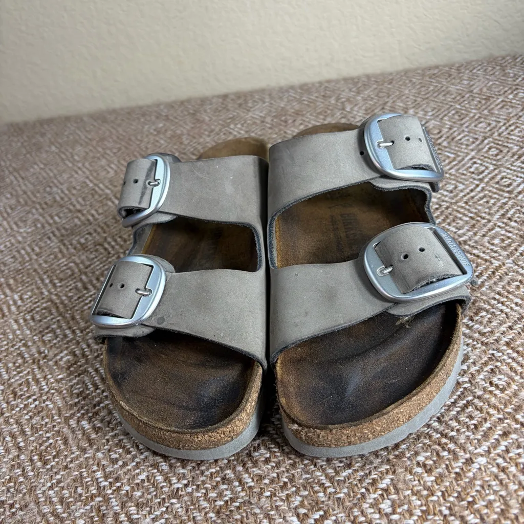 BIRKENSTOCK ARIZONA BIG BUCKLE NUBUK LEATHER DOVE GRAY 37 L 6 Casual Minimalist - Image 6