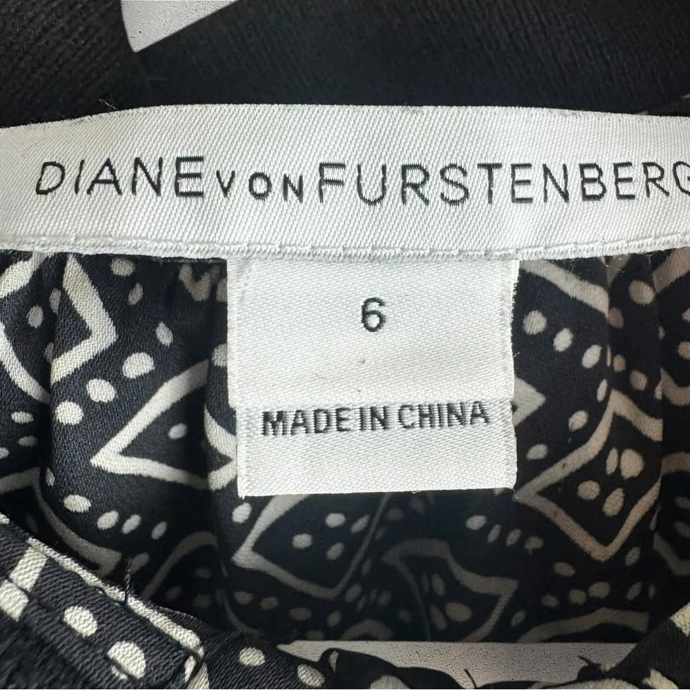 Dianne Von‎ Furstenberg Samuella Silk Shirt Dress Collared Ruffle Hem Size 6 - Image 4