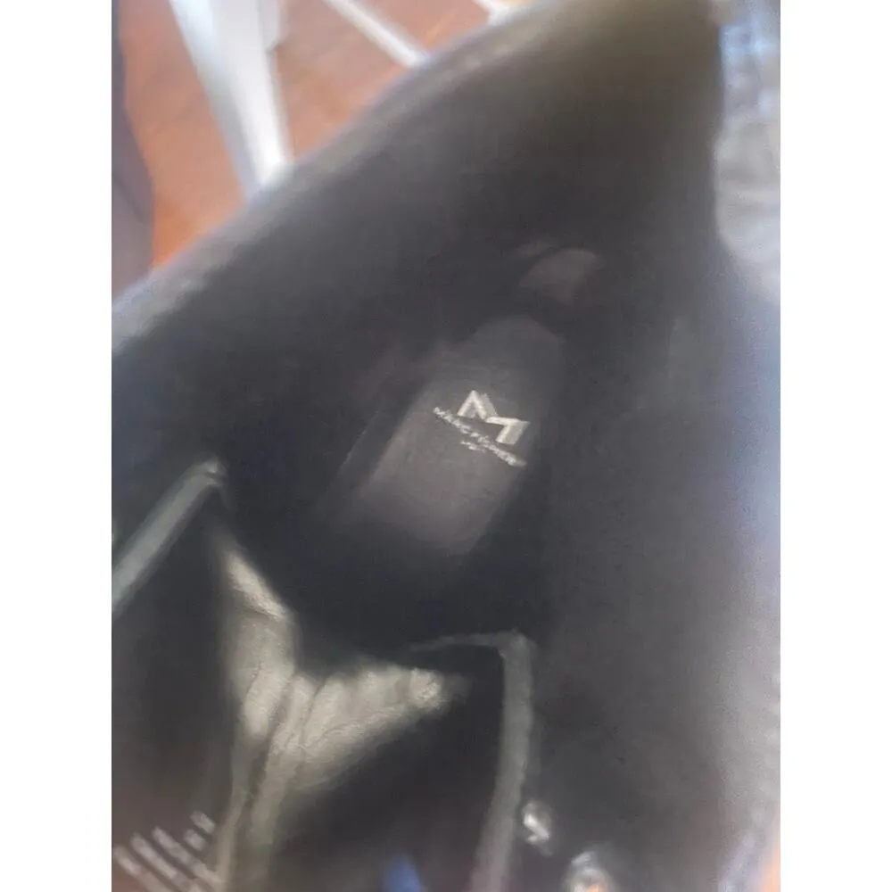 Marc Fischer Ltd Blk Womens Lug Sole Round Toe Block Heel Combat/Biker Boots S88 - Image 3