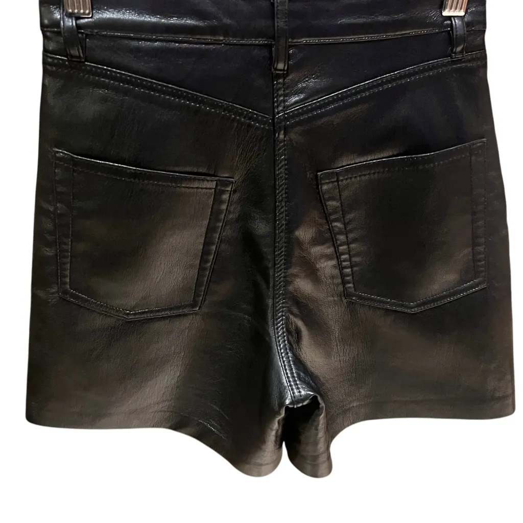 Wilfred Black High Waisted Faux Leather Shorts - Image 10