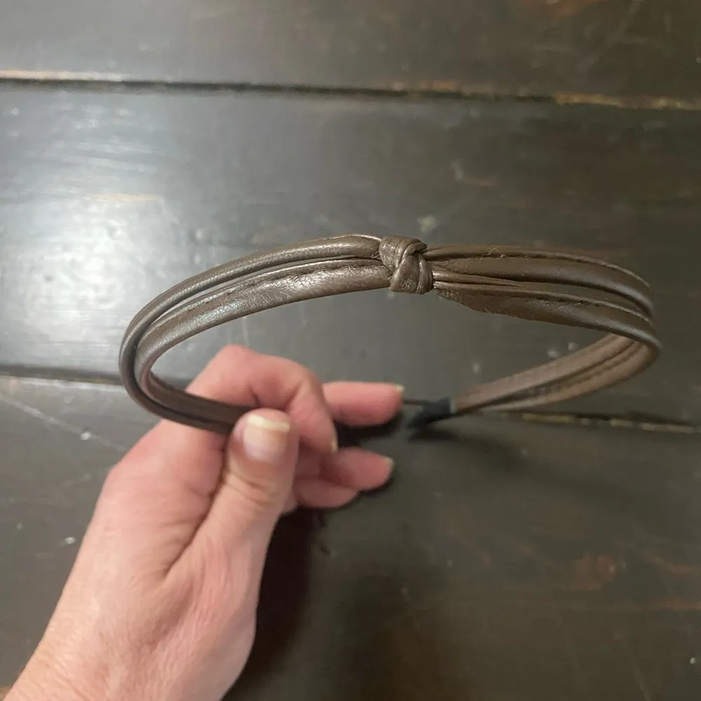 Brown Leather Headband with Black Ends - Image 3