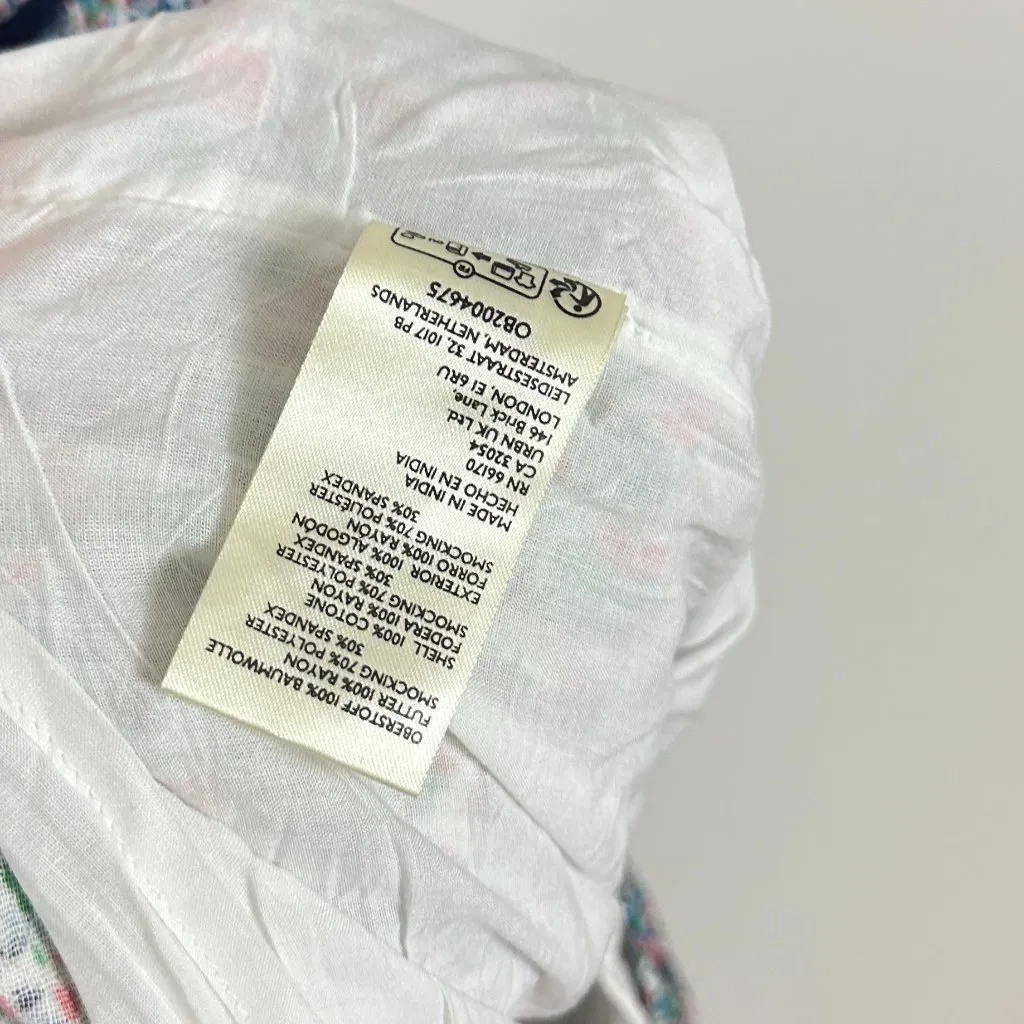 FREE PEOPLE Bali Checked Out Printed Dress in Gardenia Combo Size X-Small - Image 6