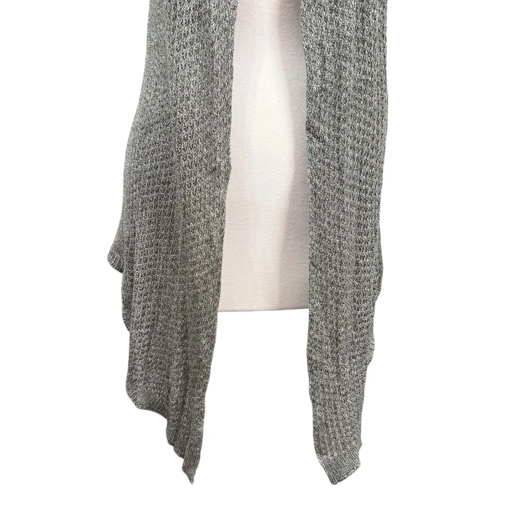 Maglia Silk Blend Open Front Drape Vest Gray Sleeveless Cardigan Medium - Image 3