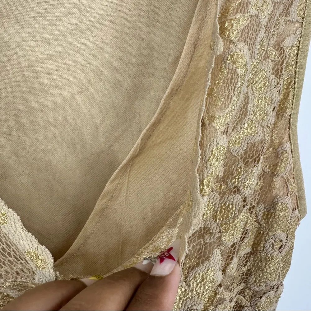 Vintage Y2K Lace Tank Top Size Large V Neck Boho Fairycore Whimsical Early 2000s - Image 5