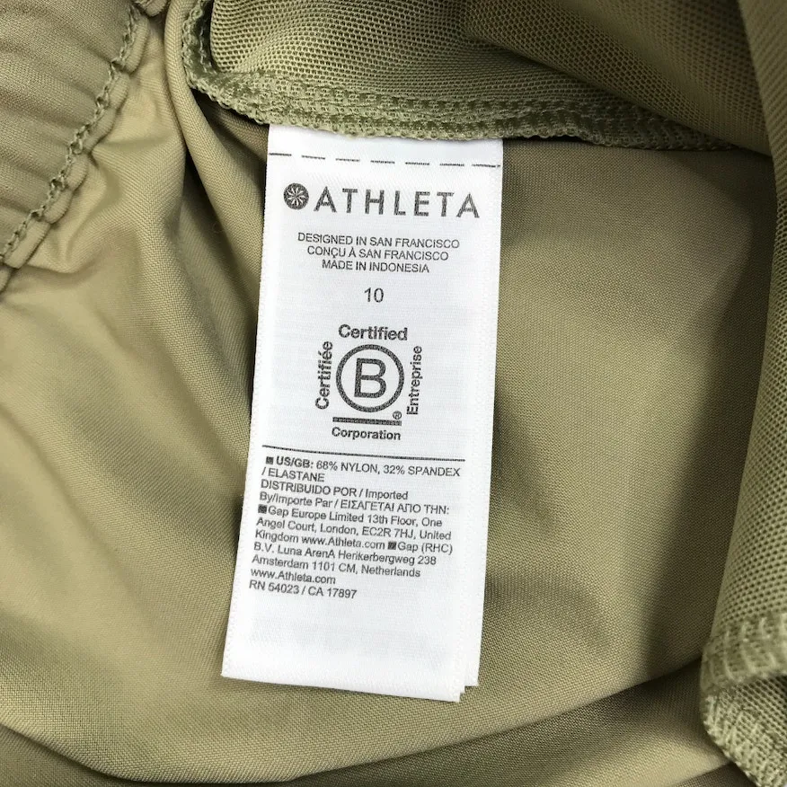 ATHLETA Pinnacle High Rise Wide Leg Trouser Sz 10 Green Versatile Travel Busines - Image 13