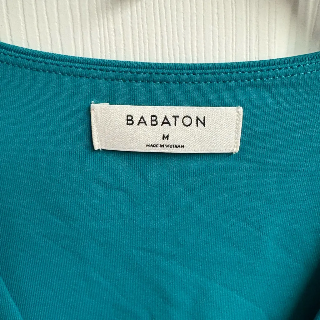 Babaton Aritzia  Contour V-Neck Teal Bodysuit Size Medium - Image 2