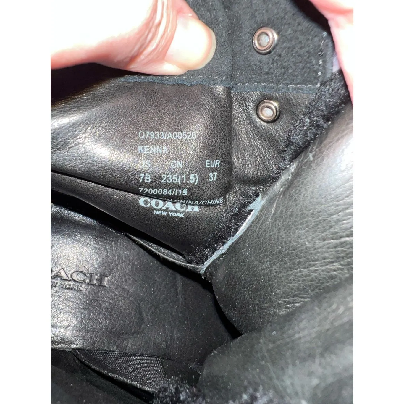 Coach Winter Wegde Black Suede Lace Up Bootie 7 KENNA - Image 8