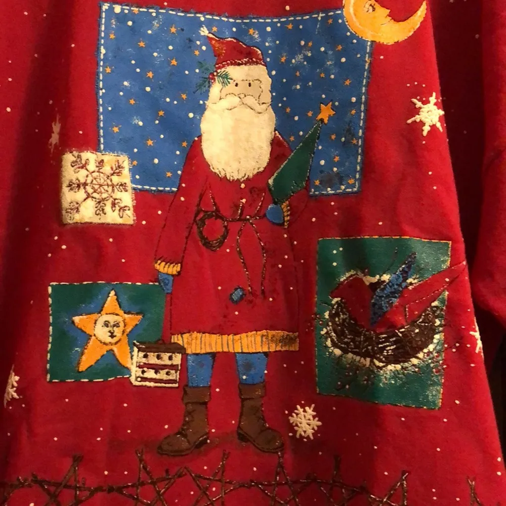 Vintage Christmas  Santa Turtleneck Sweatshirt 18/20 - Image 2