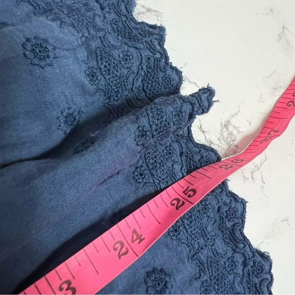 Odd Molly Anthropologie embroidered eyelet top blue Sz L - Image 7