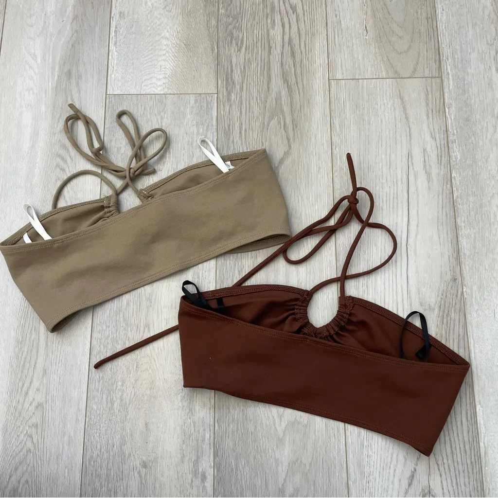 Sunday Best Tops cora crop cutout halter womens Brown (xsmall) party festival Size XS - Image 2