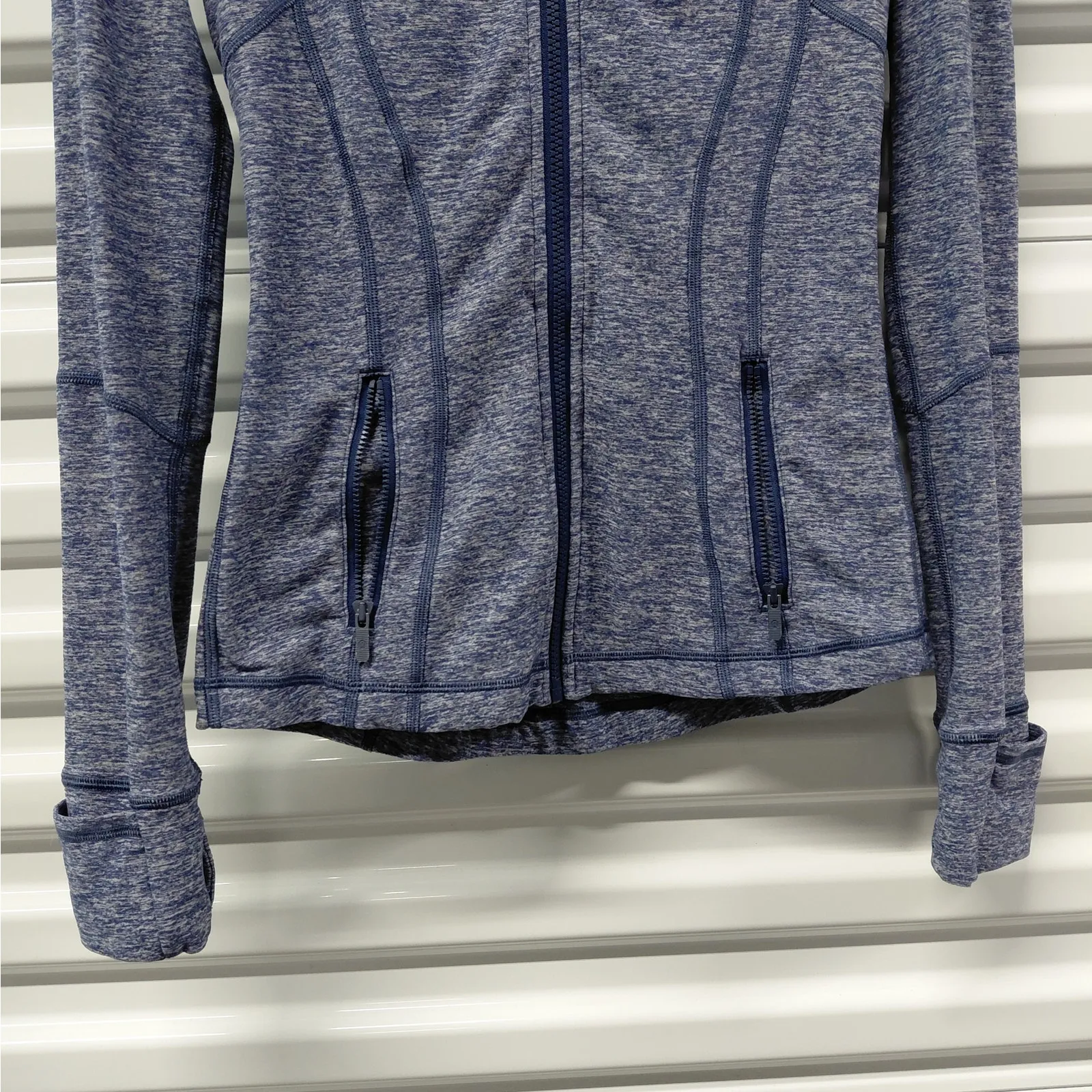 Lululemon Define Jacket Womens Size 4 Blue Full Zip Thumbholes Athleisure Yoga - Image 5