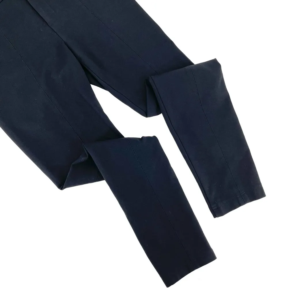 VINCE Black Ankle Zip Fly Double Button Pull On Stretchy Knit Work Career Pants - Image 3