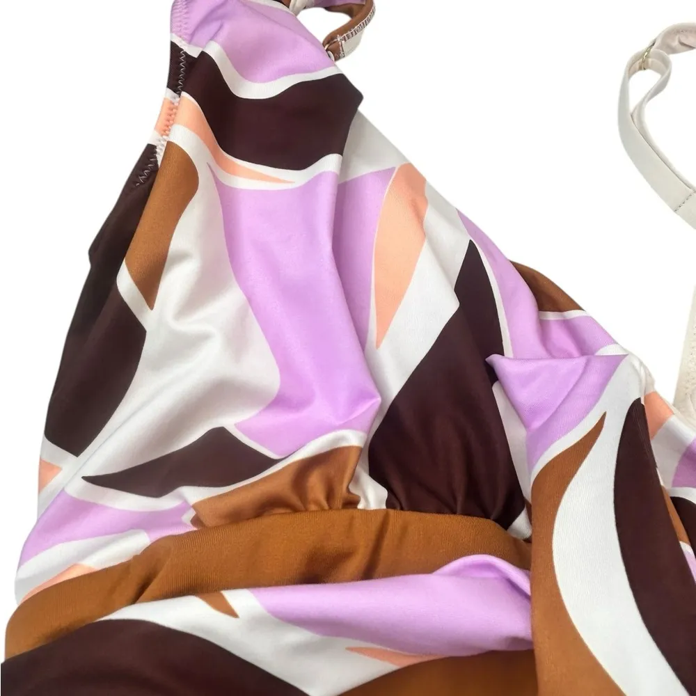 New Anthropologie Sanctuary Tie Front Plung One Piece Swimsuit X-Large - Image 5