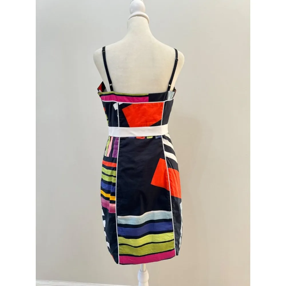 Black Halo Geometric Print Multicolor Sheath Dress - Image 3