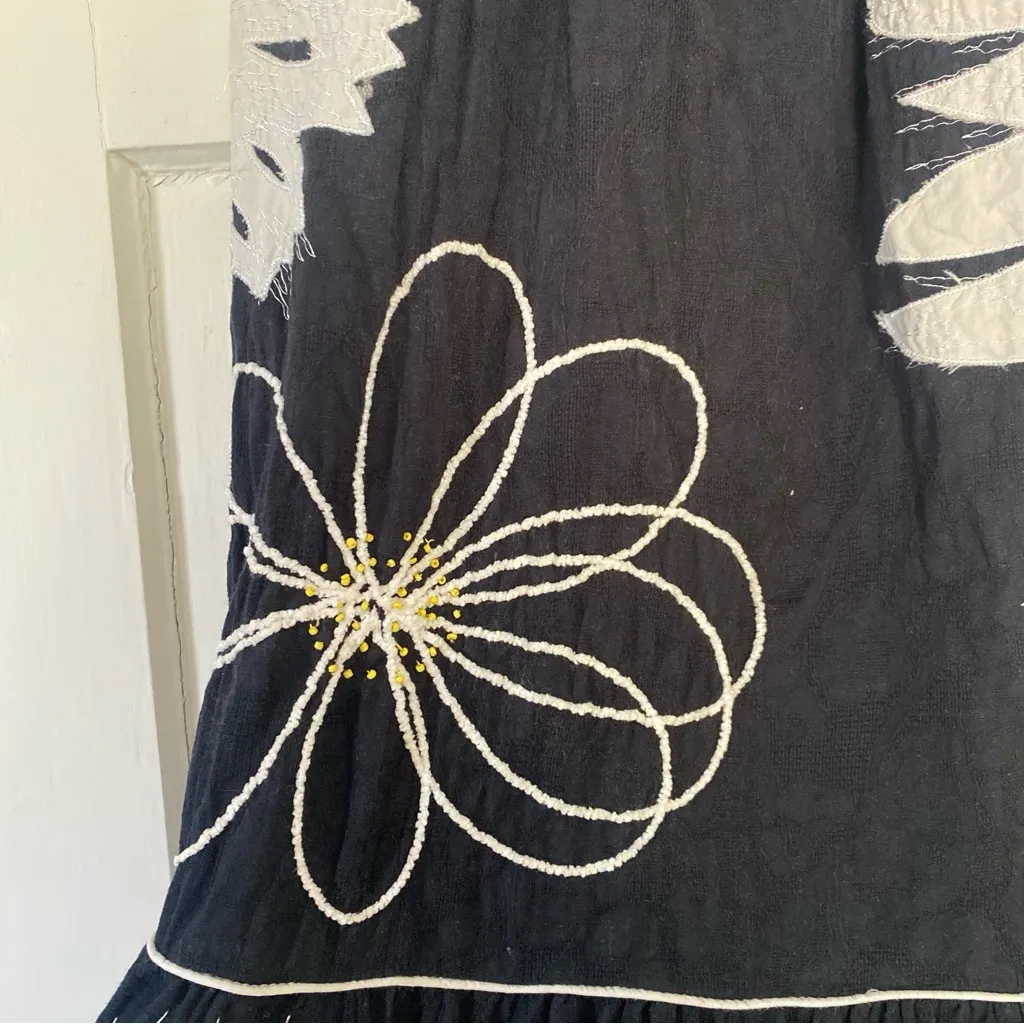 Maeve Tiered Black White Floral Maxi Skirt - Image 5