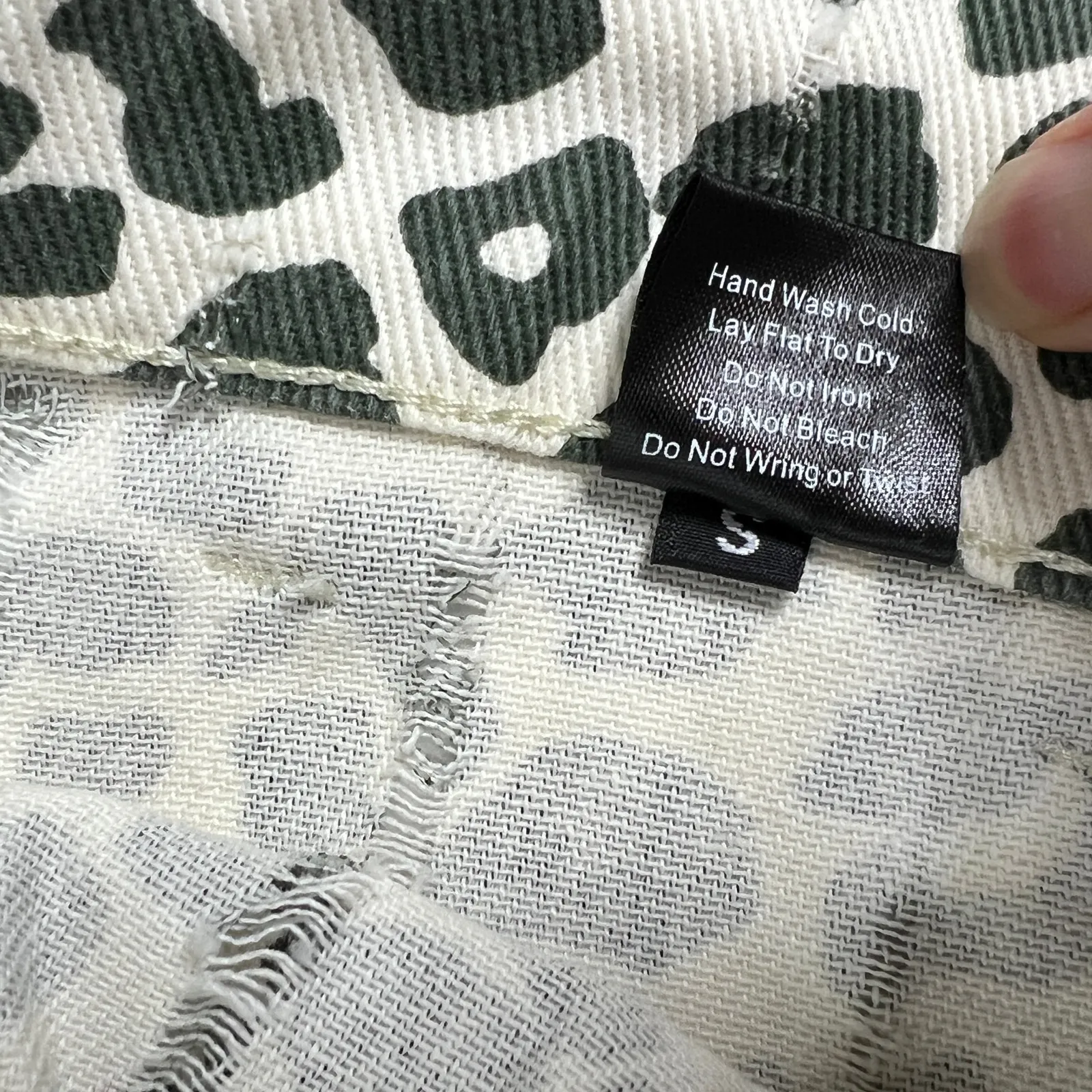 POL Leopard Patchwork Pants Crochet Lace Boho Cottagecore Drawstring Small - Image 5