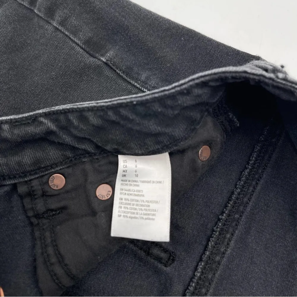 AMERICAN EAGLE Skirt Black Denim Jean Skirt Button Down Fly Mini Short Size 6 - Image 9