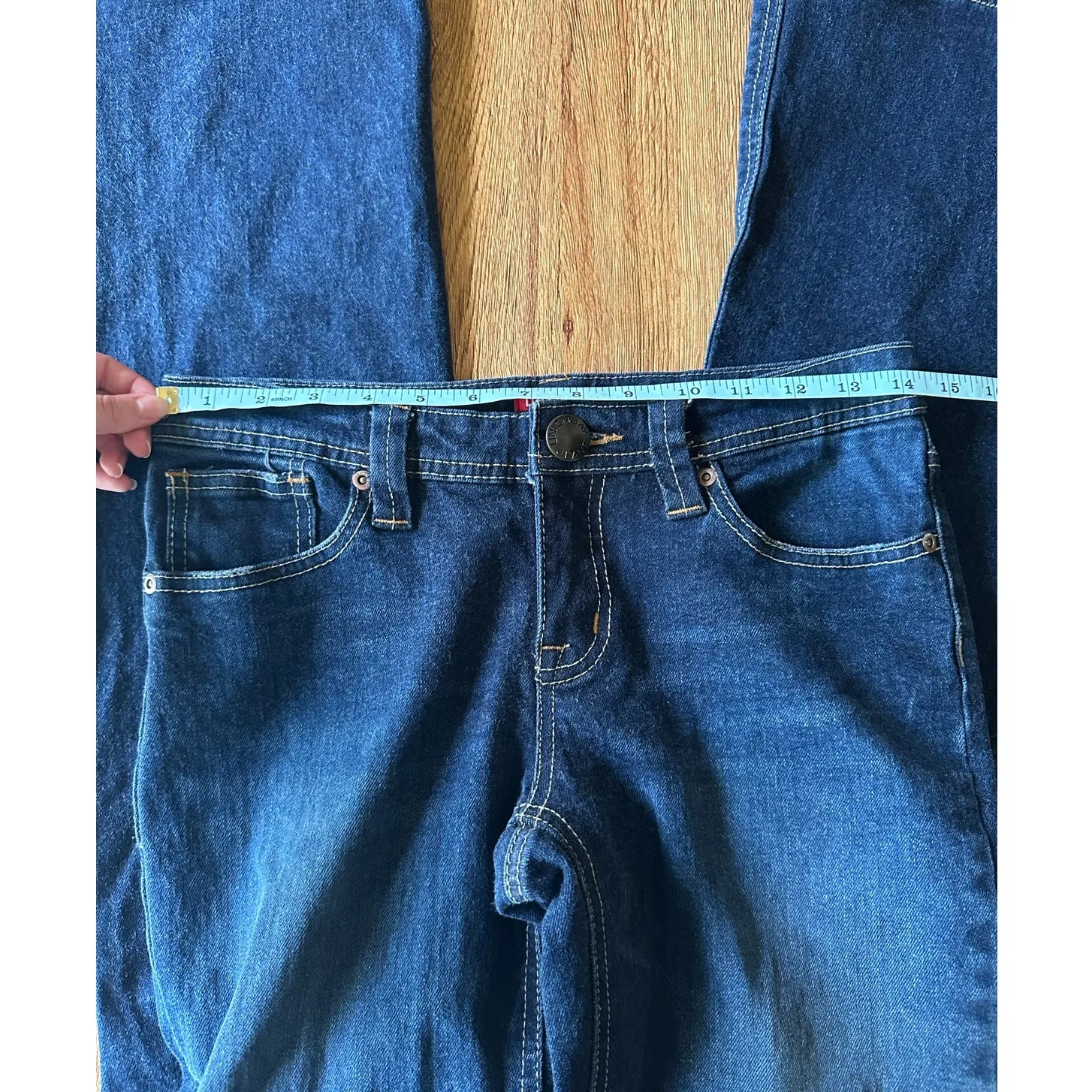 Unionbay Vtg Dark Wash Mid Rise Flare Jeans Size 5 - Image 6