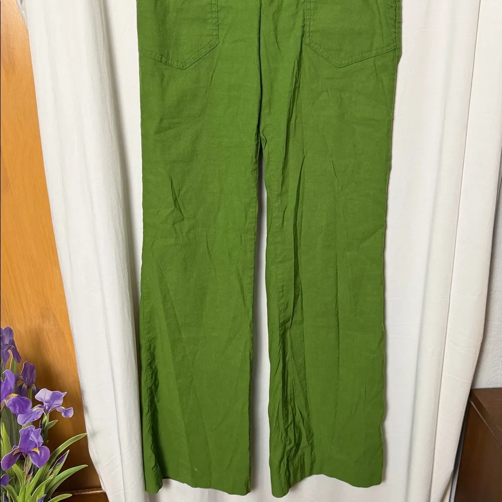 Maeve x Anthropologie Green High Rise Linen Blend Naomi Pants Size 0 - Image 4