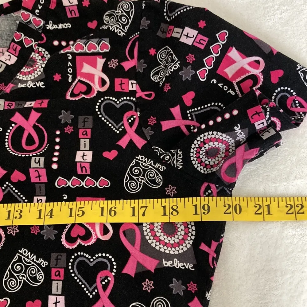 Peaches Uniforms Women’s Scrub Top Size Small Pink - Image 4