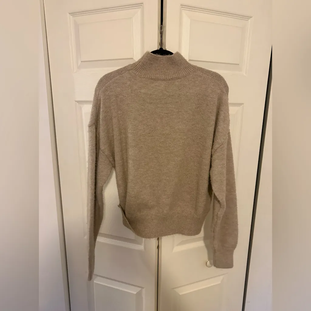 Petal & Pup Brianna Mockneck Knit Sweater Cream Tan Camel Sweater Size M/L - Image 8