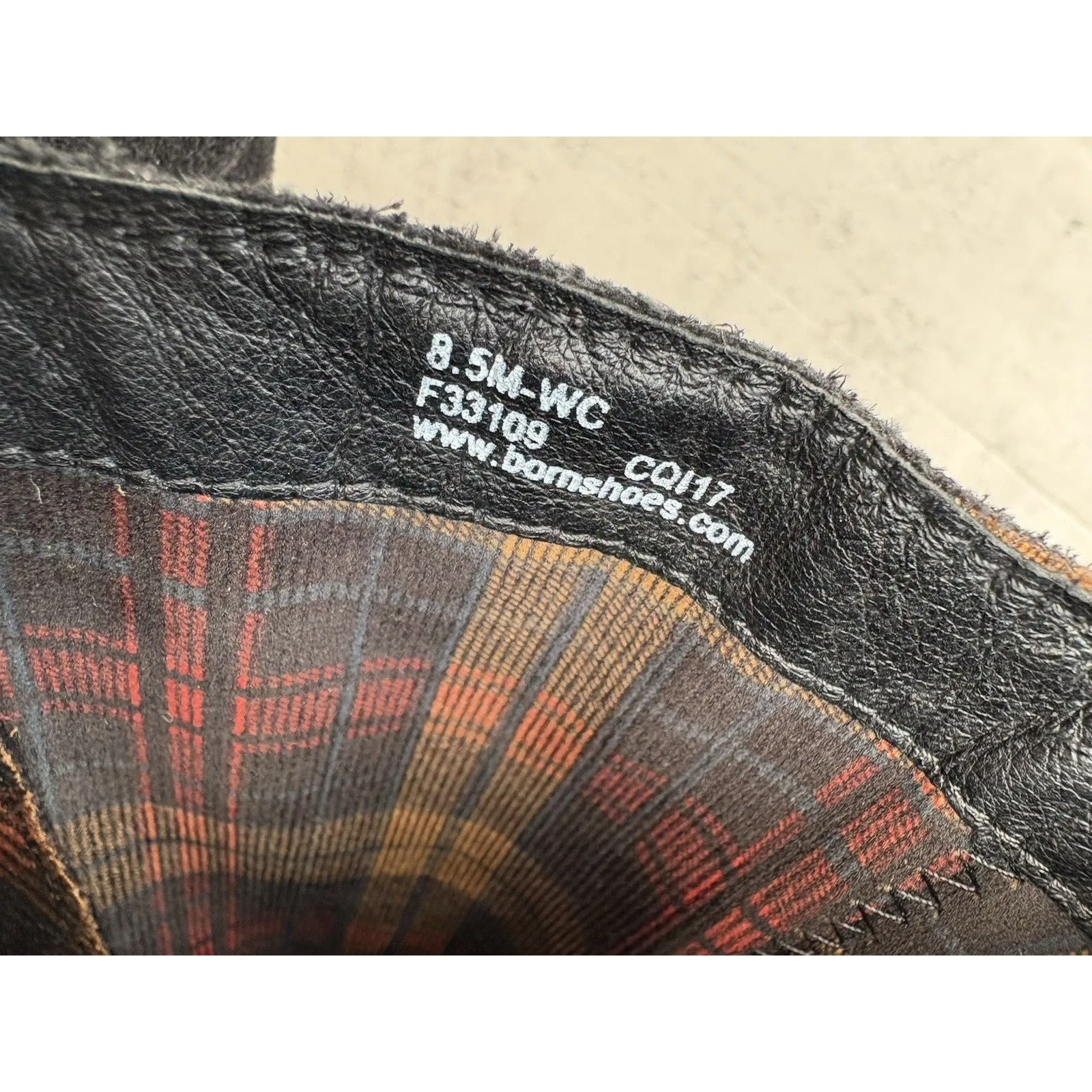 Born Womens Felicia Boot Size 8.5 WIDE CALF Tall Black Suede Block Heel Distress - Image 6