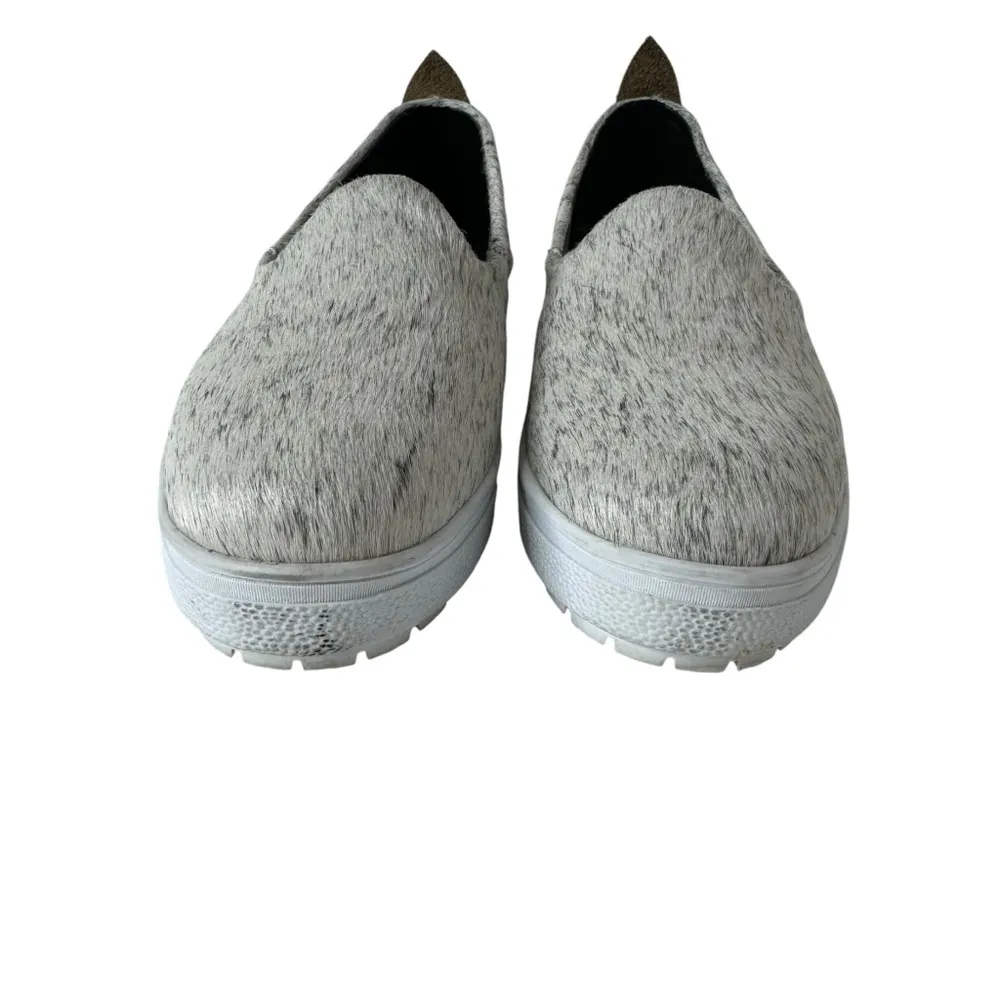 Agave Sky Cowhide Tennis Shoes in Salt and Pepper 7.5 Black - Image 3