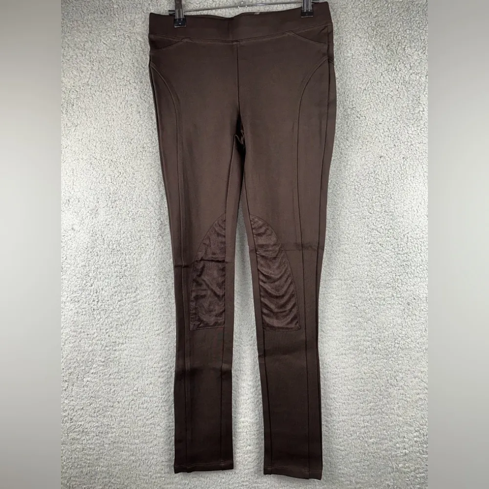 Love Token Pants Womens Small Brown Faux Suede Patch Knee Leggings - Image 2