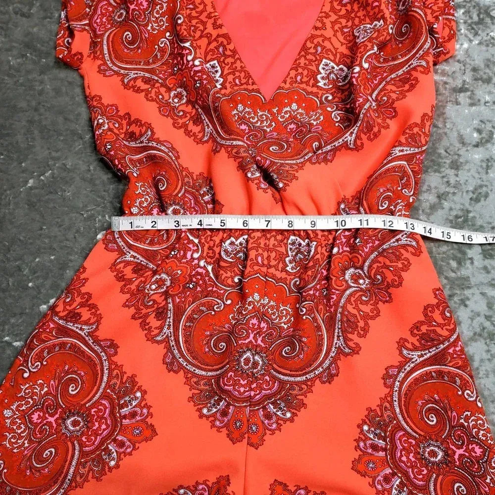 Banana Republic Orange Paisley Romper - Image 9
