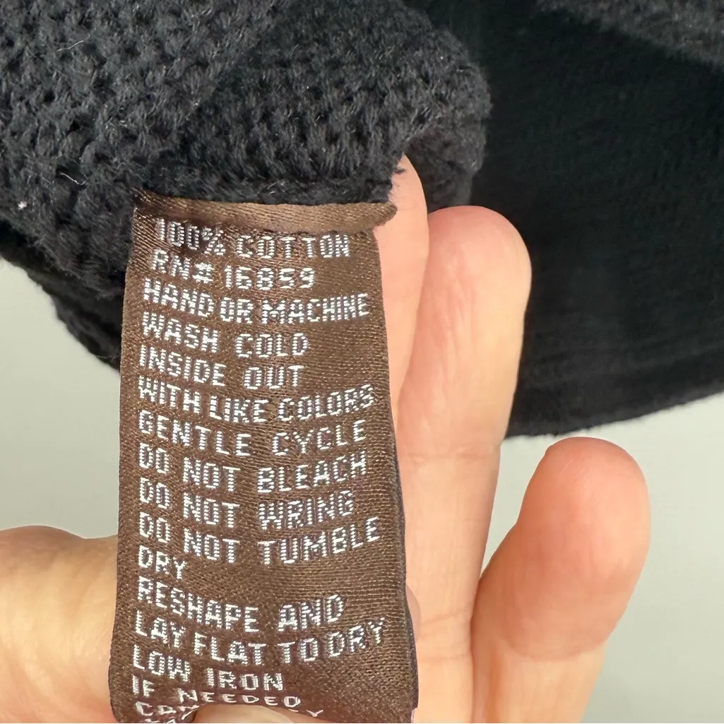 J. McLaughlin Women's‎ Black PRIMA 3/4 Sleeve Link Stitch Cardigan size xs - Image 7