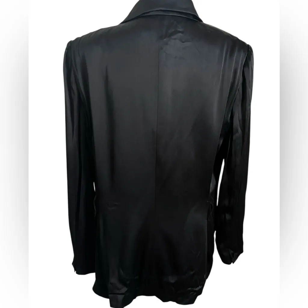 Ralph Lauren Collection Women’s Satin Jacket Quinton Blazer NWT New Purple Label Black Size 8 - Image 5