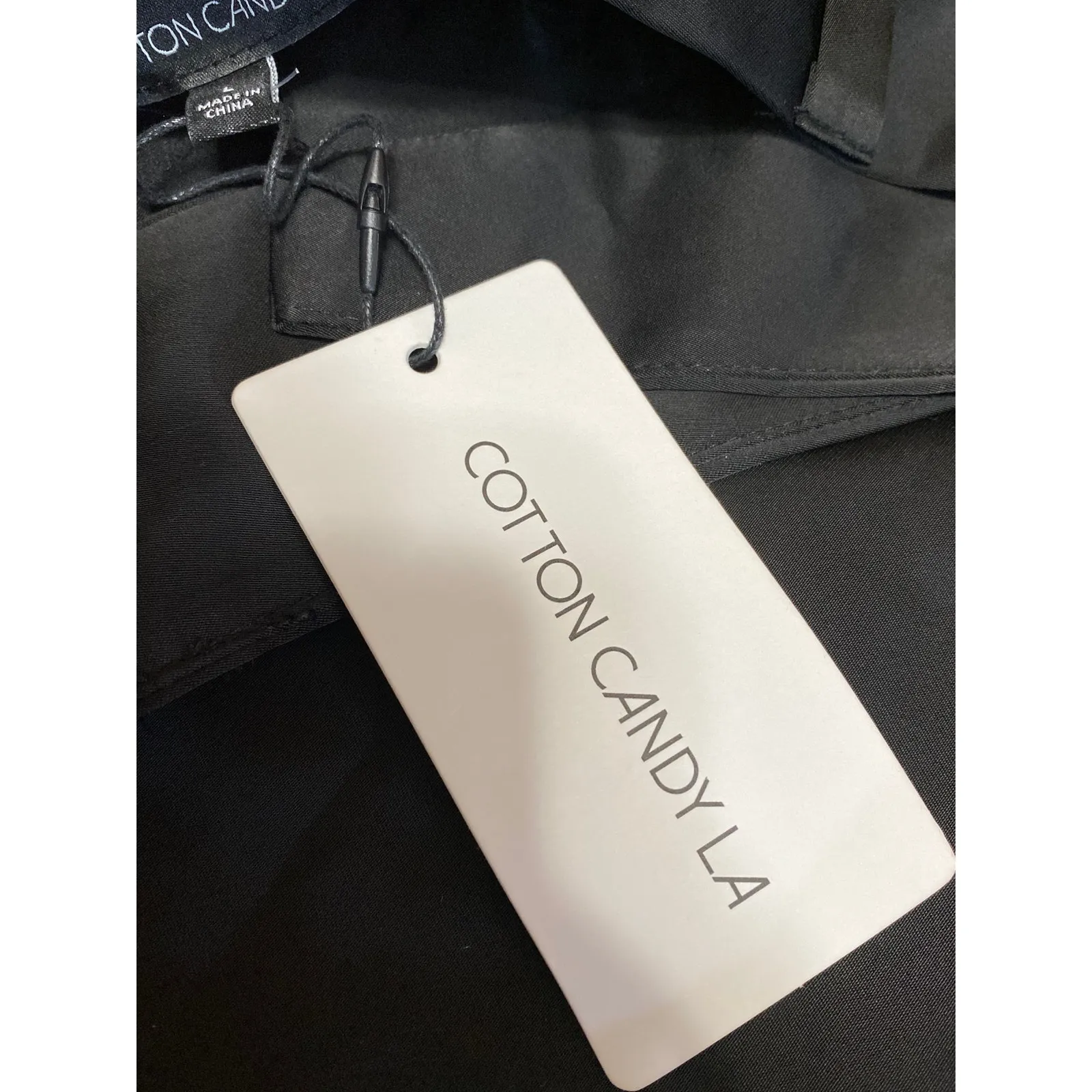 NEW Cotton Candy LA Womens Black Draped Folded Mini Asymmetrical Wrap Skirt Sz L - Image 4