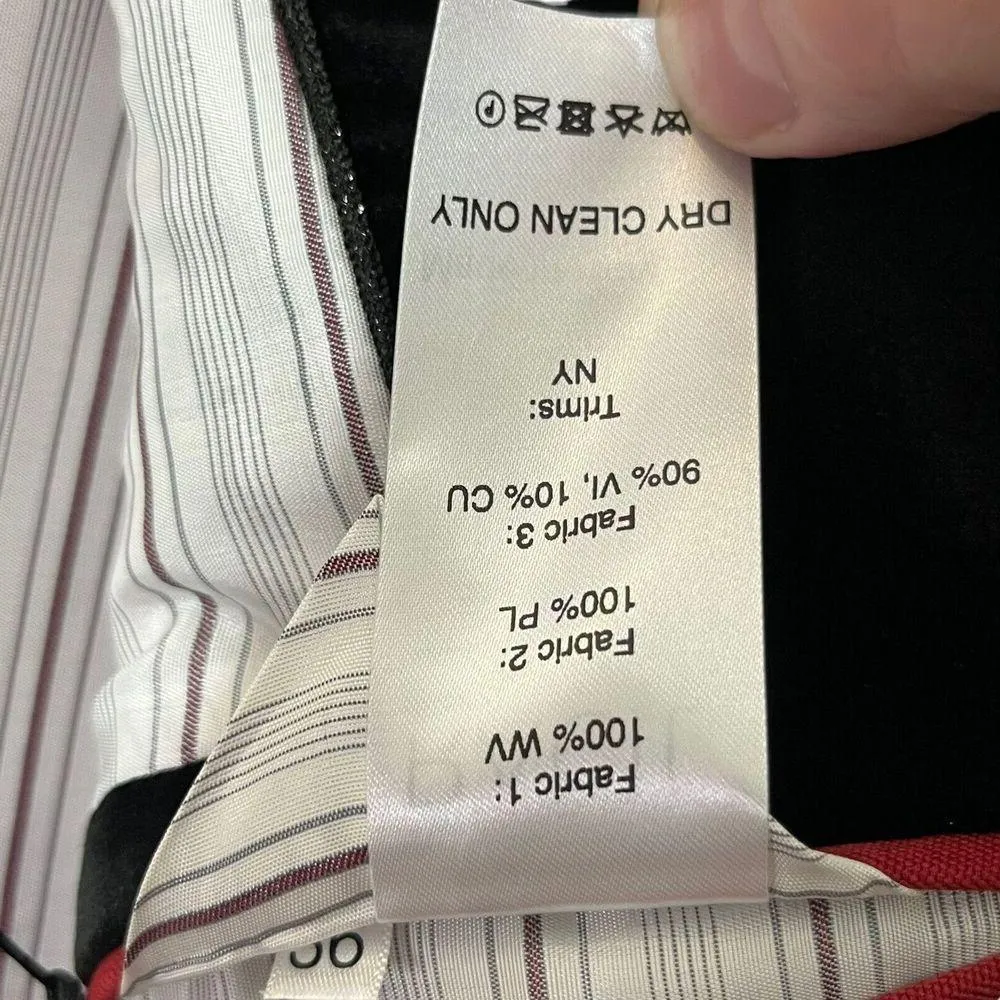 Racil Suit Jacket Virgin Wool 2 Button Jacket Red Black Blazer Size Fr. 36 US 4 - Image 8