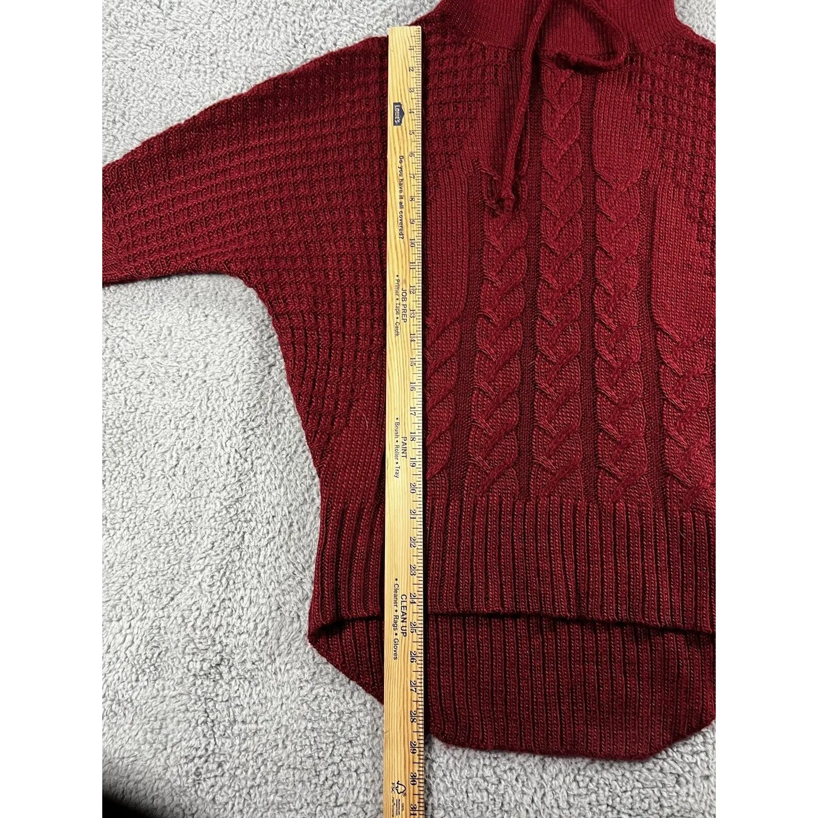 Ruby Mood Sweater Women Large Wool Blend Cable Knit‎ Cowl Neck - Image 4