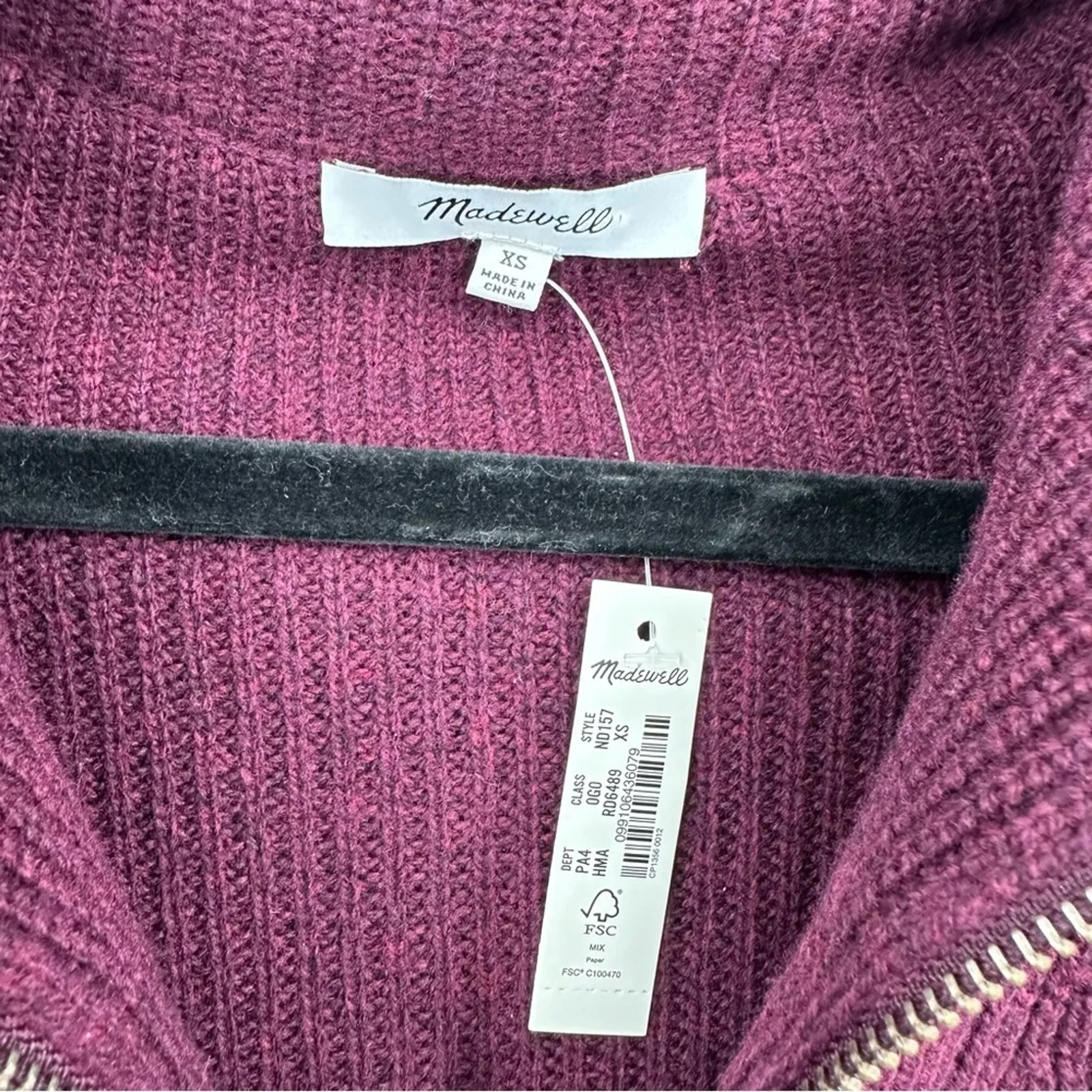 Madewell | Ribbed Half-Zip Wool Sweater Dress Size Extra Small - Image 5