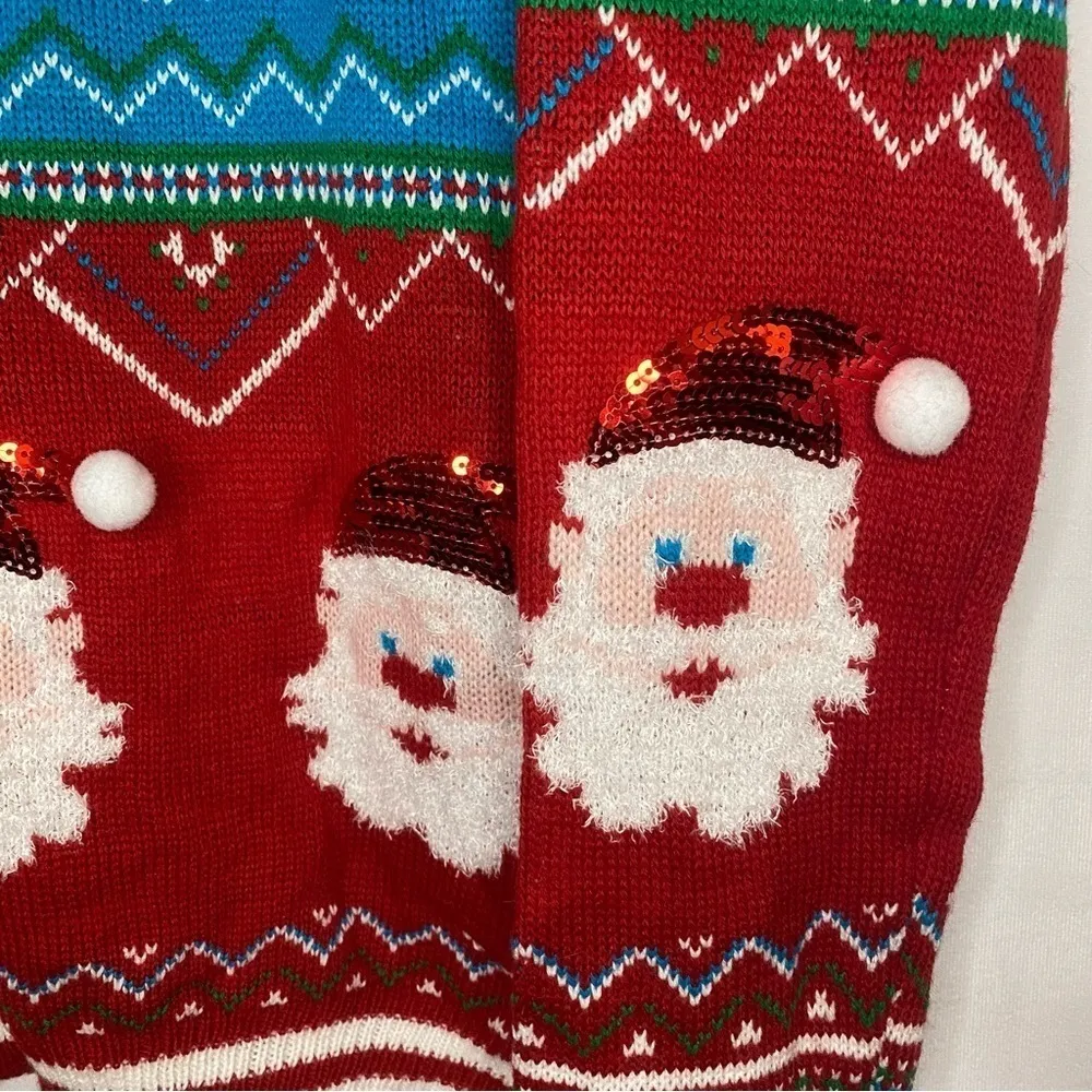 No Boundaries NEW Ugly Christmas Sweater Holiday Santa Ho Ho Ho Garland Top L Red Size undefined - Image 5