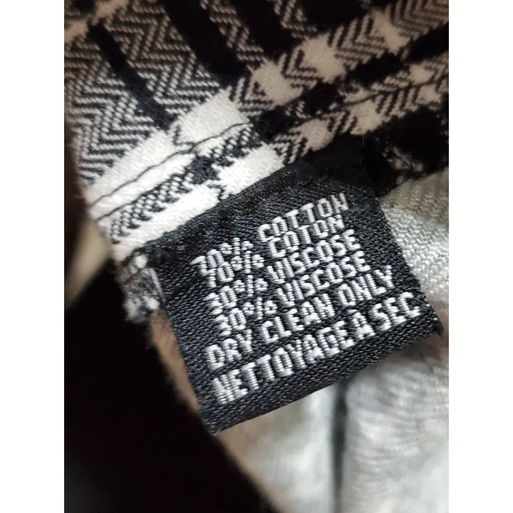 Tolani Women Black & White Cotton Collared Long Sleeve Button Down Shirt Size XS - Image 7