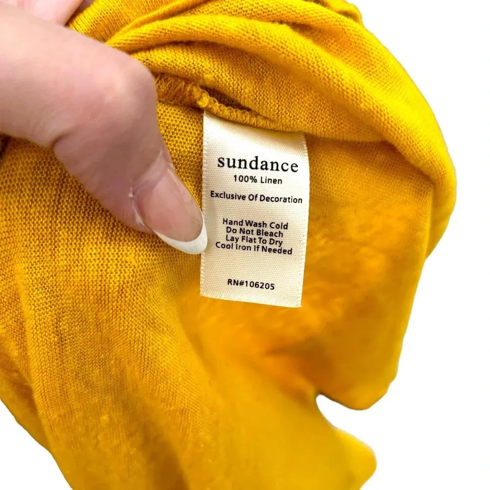 Sundance Dancing Garden Top‎ Yellow Embroidered Off the Shoulder Size Small - Image 5