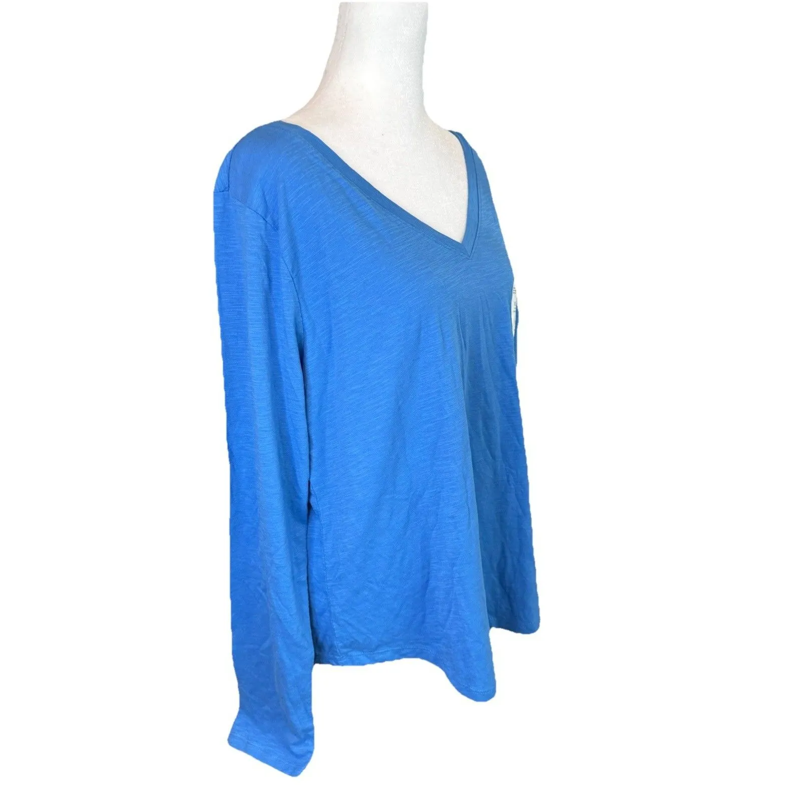 Sonoma Goods Tee Blue XL Women’s The Everyday Long Sleeve V-Neck Shirt NWT - Image 6