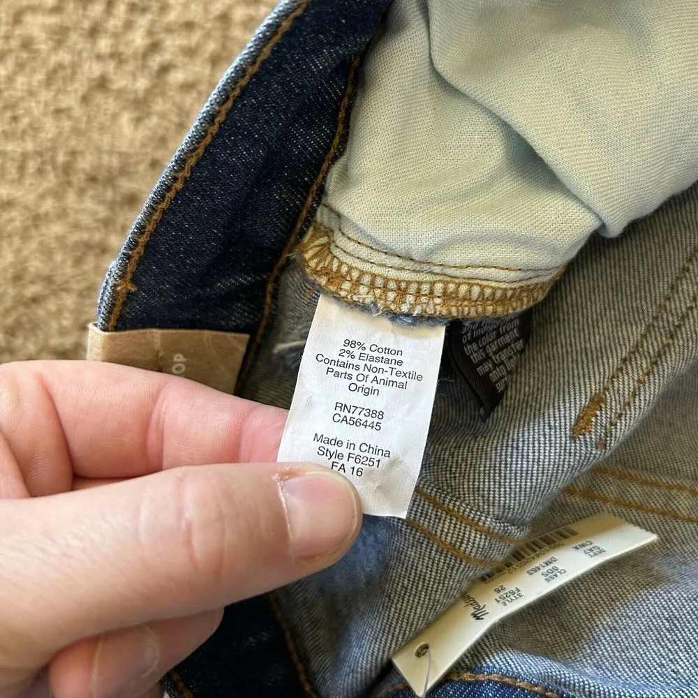 Womens Wide Leg Crop Jeans Size 26 X 23.5 F6251 Denim High Rise - Image 4