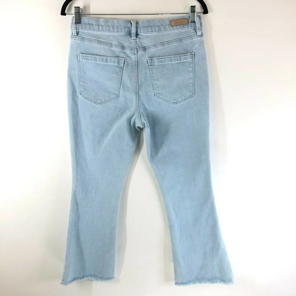 BlankNYC Womens Jeans The Varick Cropped Kick Flare Raw Hem Light Wash Size 29 - Image 2