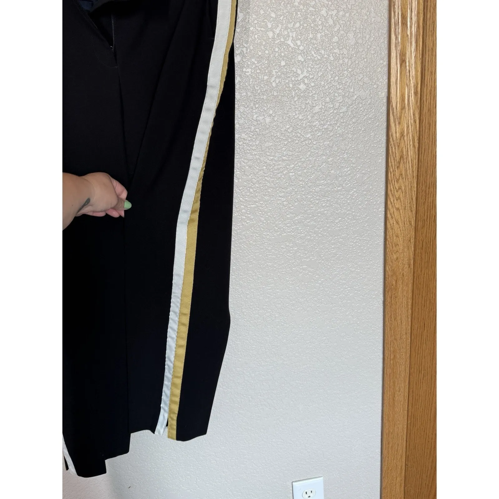 Boden Bristol Side Striped 7/8 Trouser Pants Size 8 R Black White Gold - Image 2