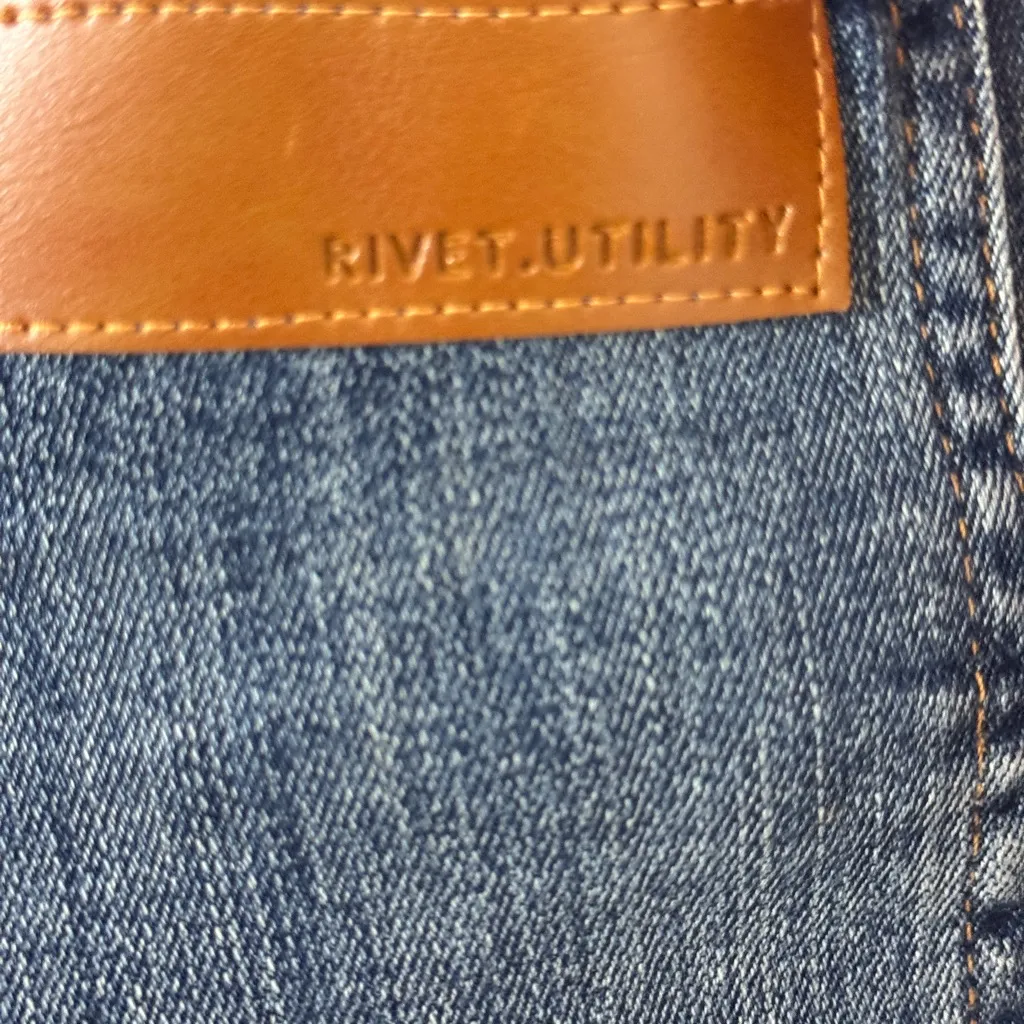 RIVET.UTILITY Classic Blue Women's Denim Overalls Size Medium - Image 9