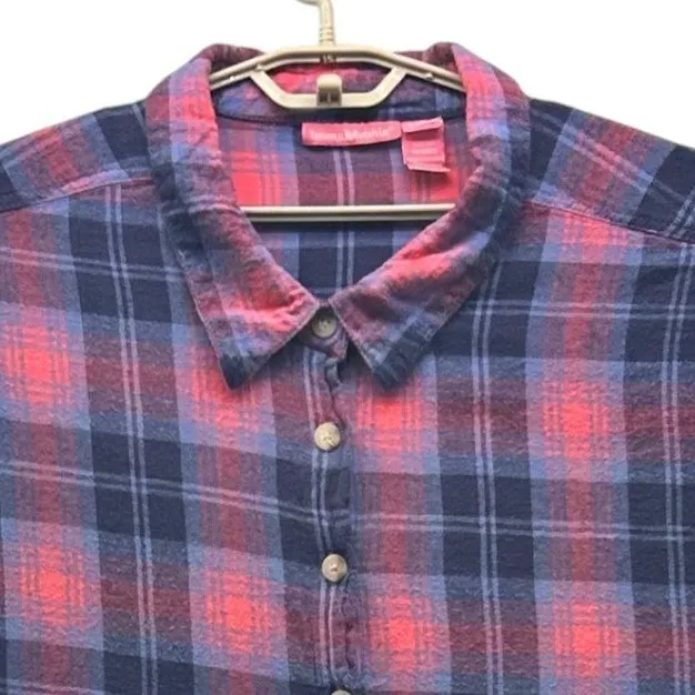 Woman Within Womens Button Up Shirt Size 5X Oversized Relaxed Fit Comfy Grunge - Image 3