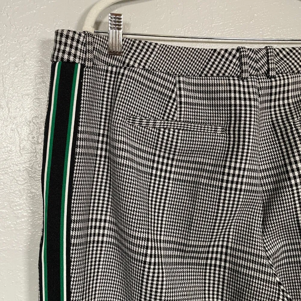 Hugo Boss Women 12 Black White Houndstooth Torominala Glen Plaid Ankle Trousers - Image 8