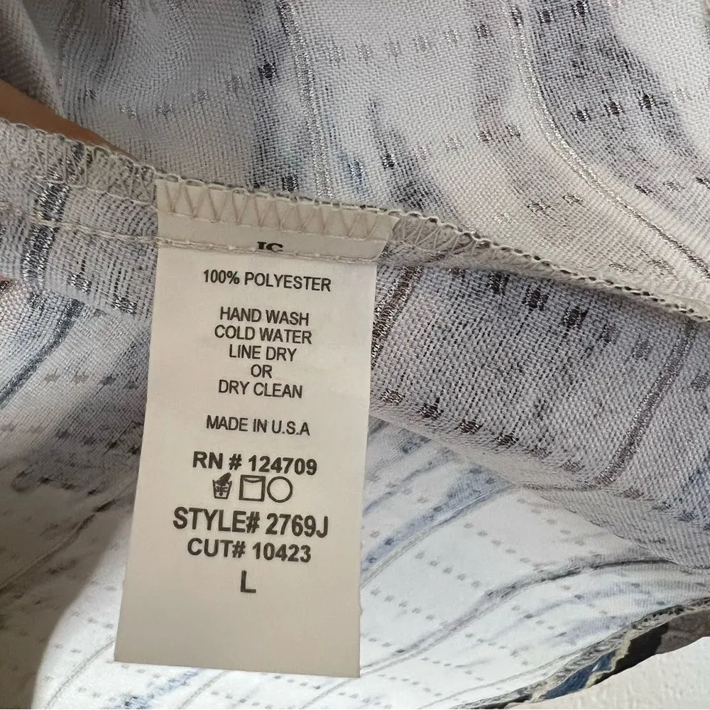 IC By Connie K Multicolor Lightweight Jacket Cocktail Size Large in Cream Blue - Image 7