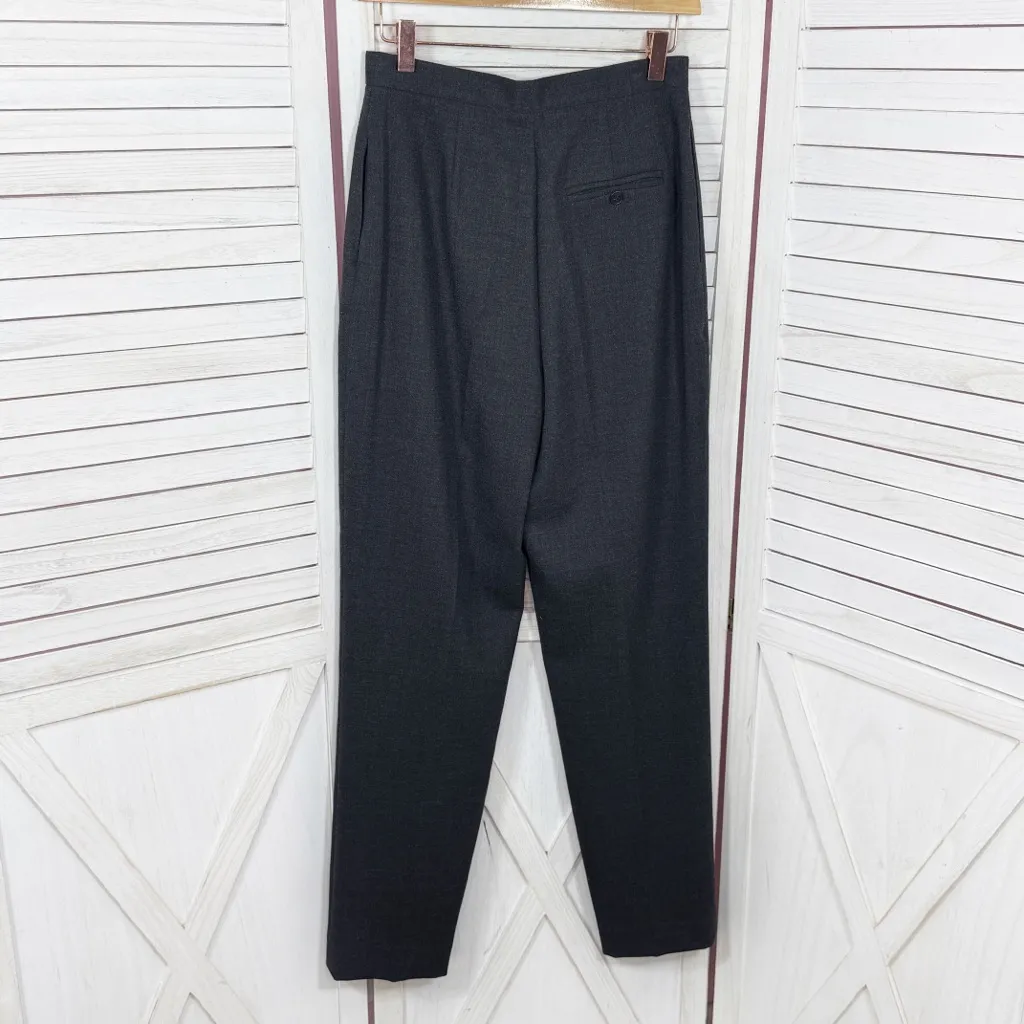 Jones New York High Waist Tapered Leg Wool Trouser Dress Pants Grey 8 - Image 2