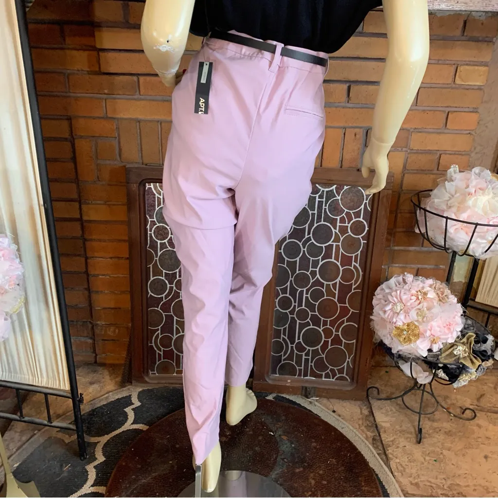 LIKE AN ANGEL LILAC PURPLE SKINNY LEG STRETCH PANTS W/BLACK BELT NWT (2X) - Image 4