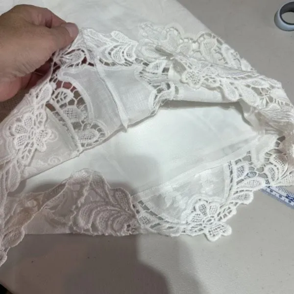 Cynthia Rowley Women’s Linen‎ White Embroidered Lace Skirt Size 8 - Image 11