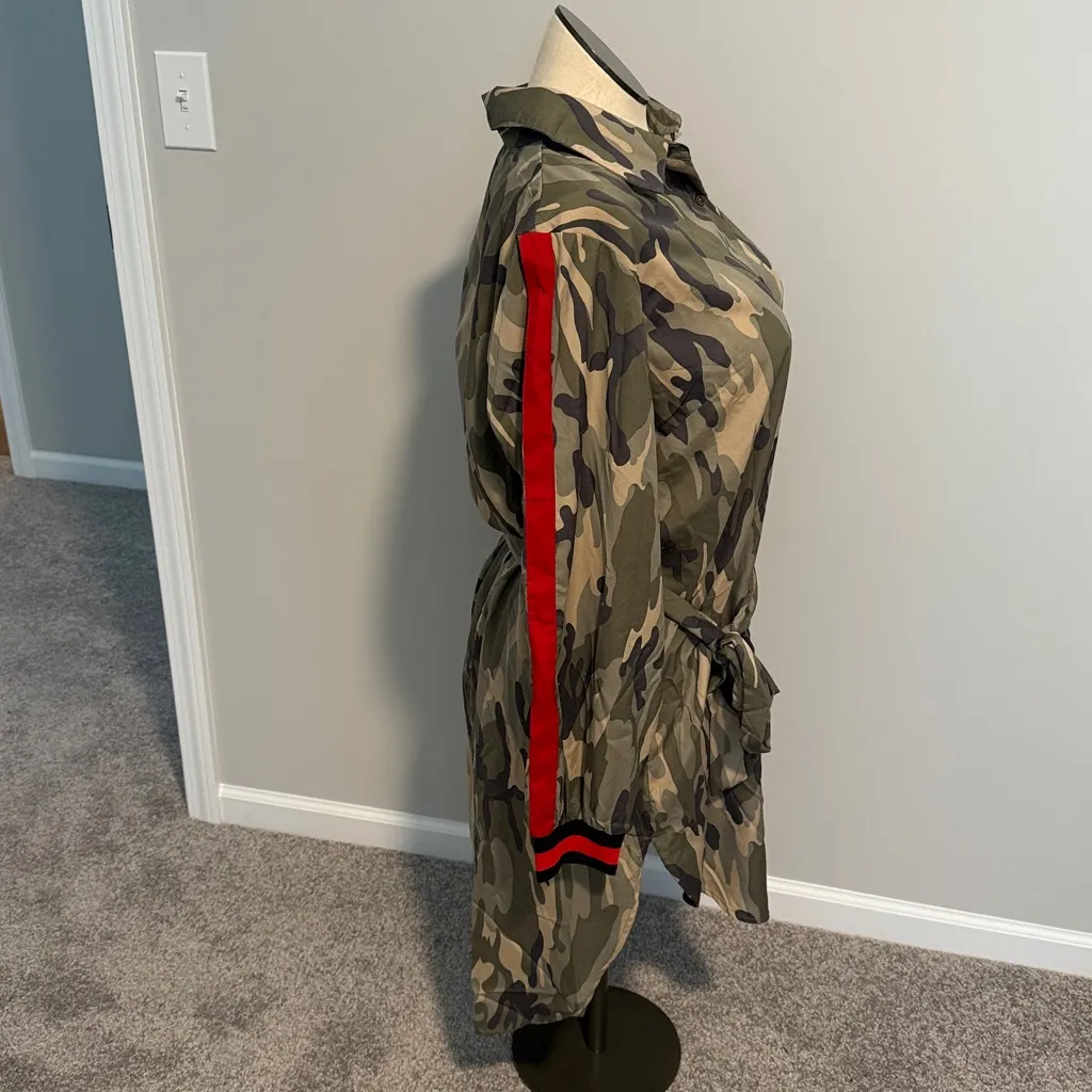 Ashley Stewart Curvy Gal Plus Camouflage Button-Up Shirt Dress Size 1X - Image 6